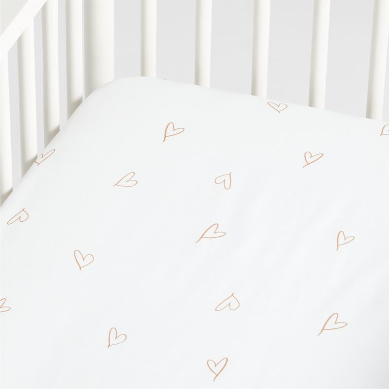 Clay Heart Organic Cotton Baby Crib Fitted Sheet by Leanne Ford + Reviews | Crate & Kids | Crate & Barrel