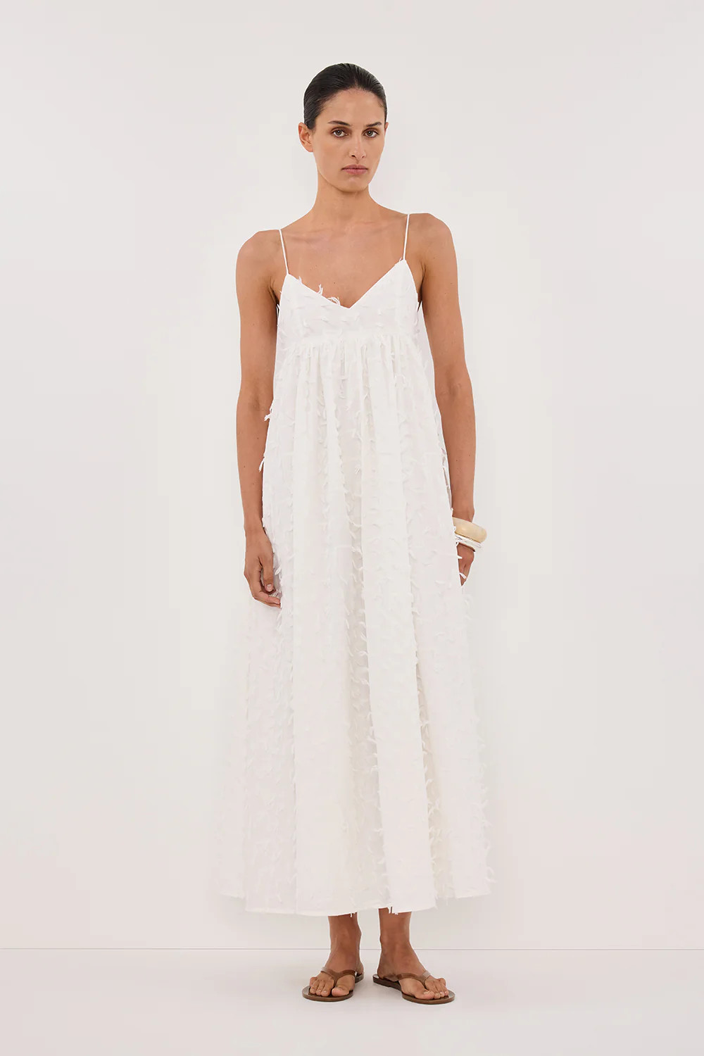 PALOMA WHITE BABYDOLL MIDI DRESS | DISSH