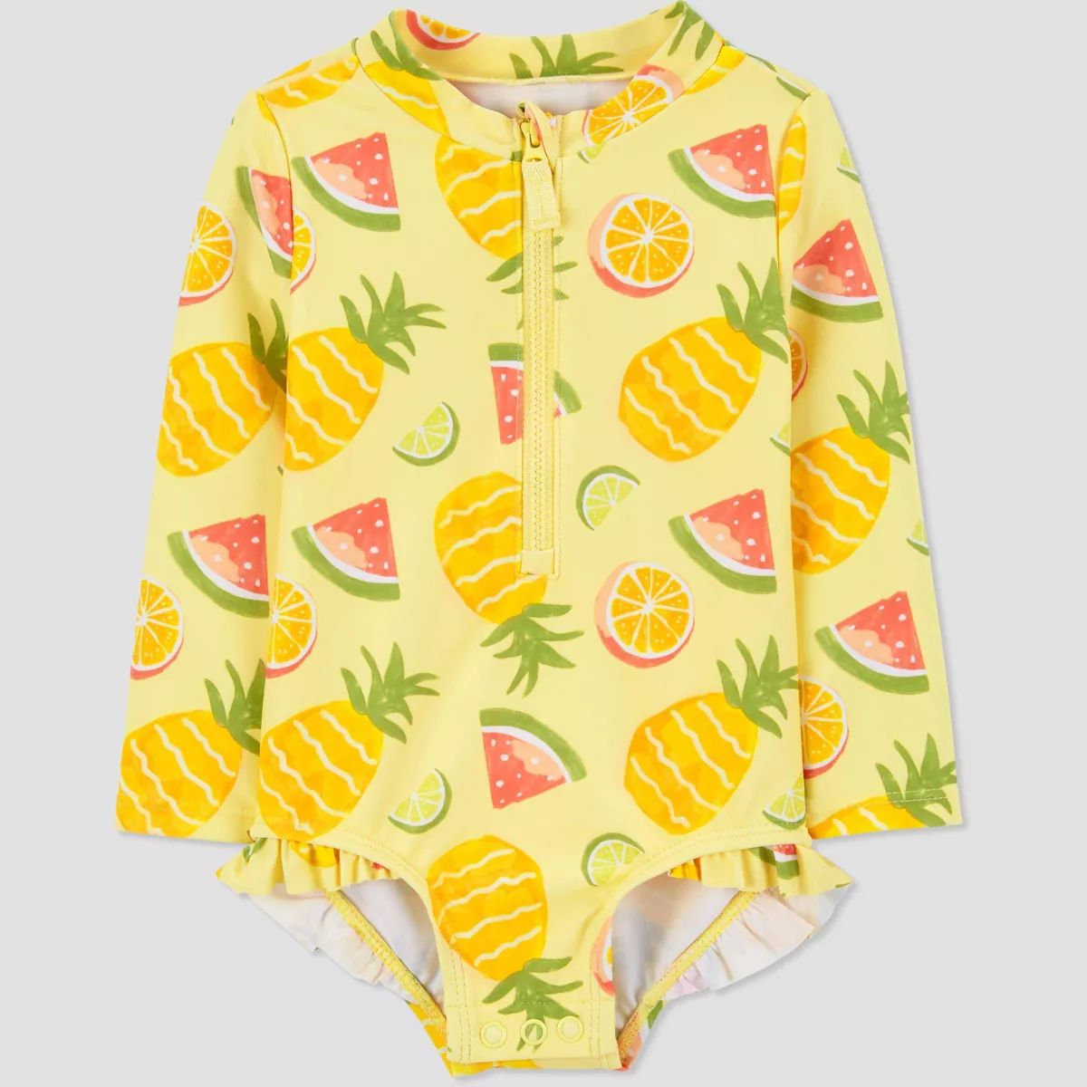Carter's Just One You® Baby Girls' Long Sleeve Fruit Printed Rash Guard Set - Yellow/Pink | Target