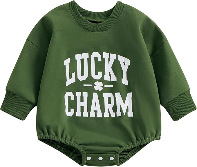 Infant Baby Boy Girl St. Patricks Day Outfit Crewneck Sweatshirt Romper Onesie Newborn St. Patric... | Amazon (US)