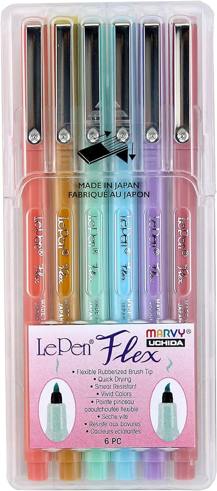 Uchida Of America Le Pen Flex Pastel Colors Art Supplies, 6 Count (Pack of 1) | Amazon (US)