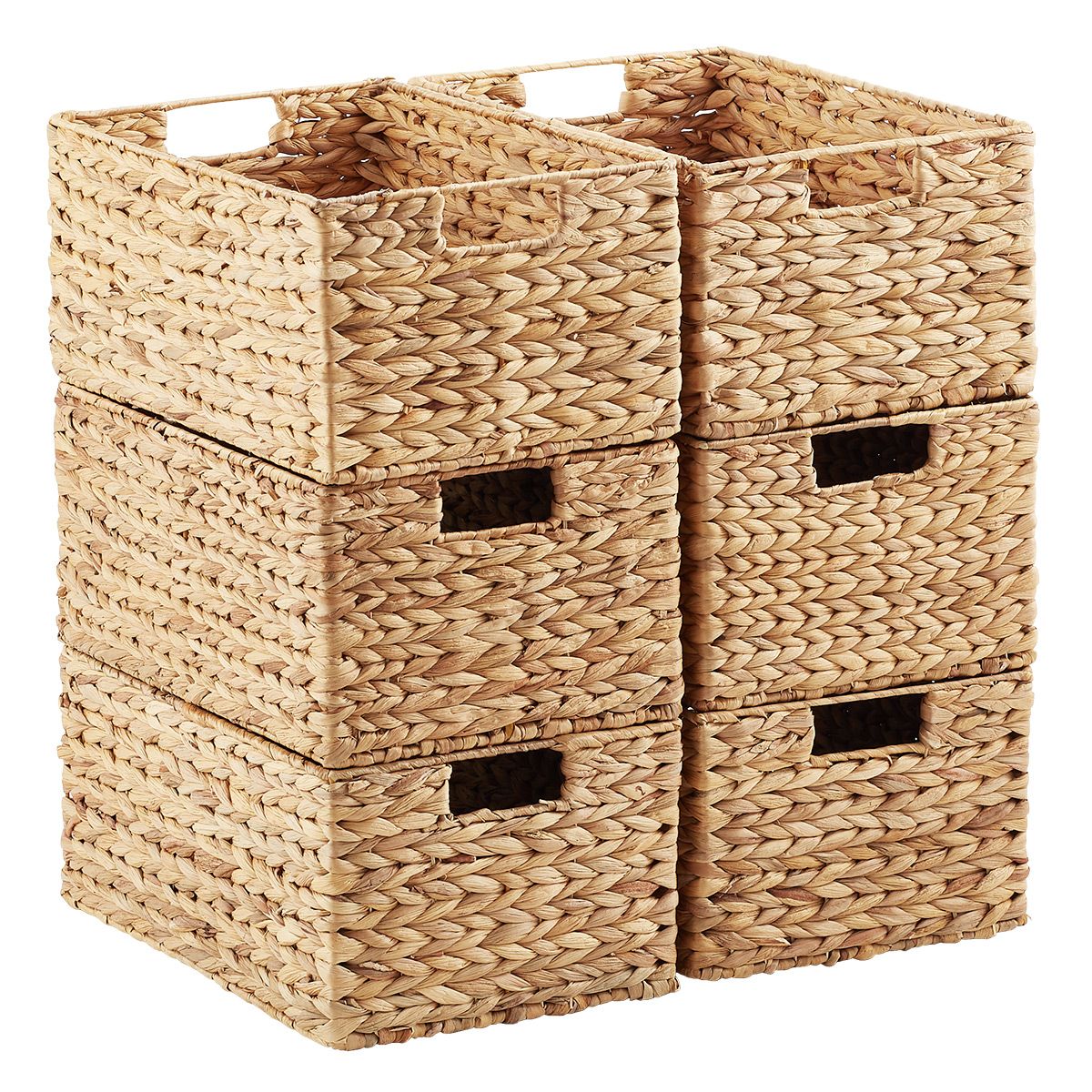 Cases of Water Hyacinth Storage Bins with Handles | The Container Store