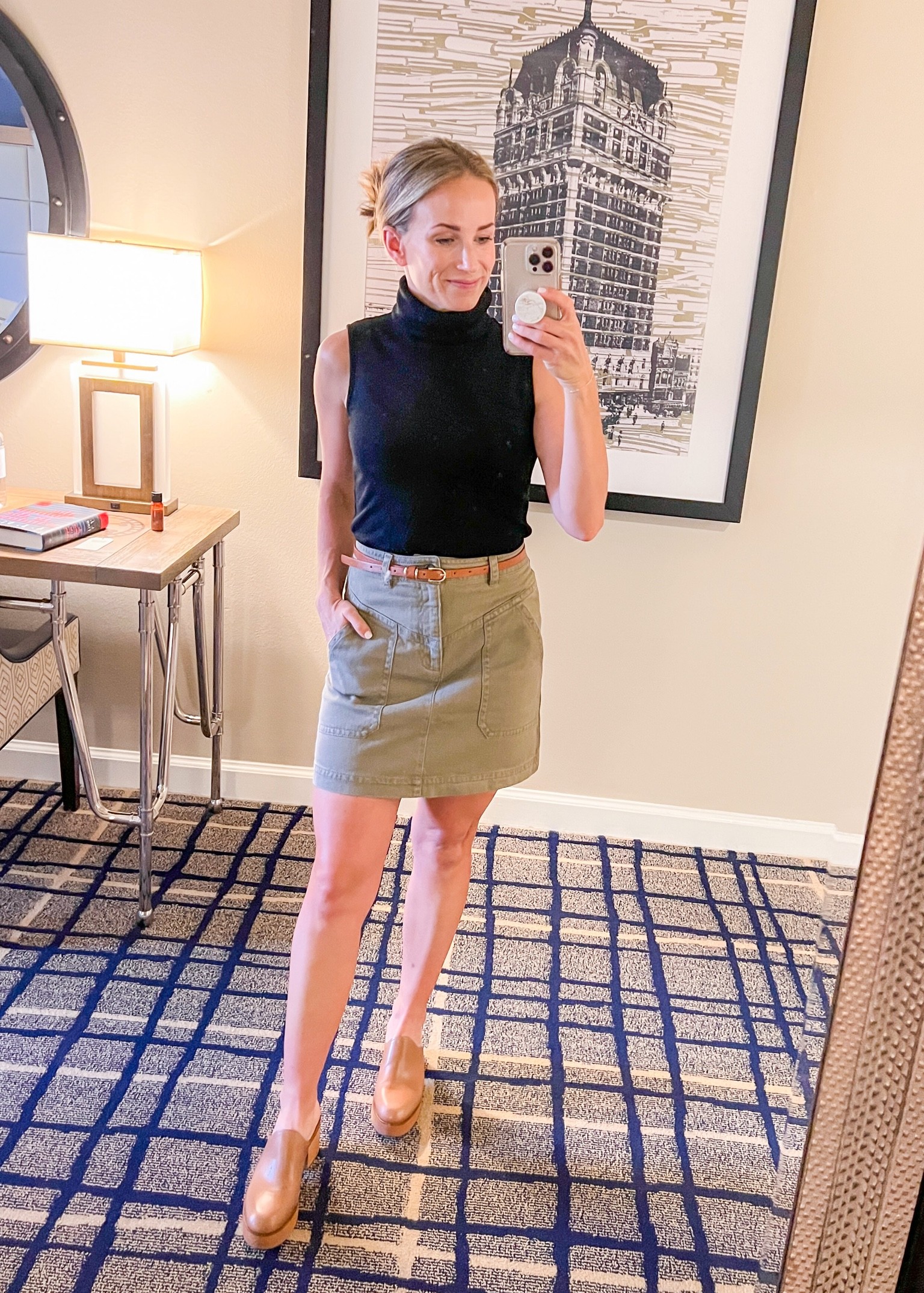 Last day-time look for the LTKCon! This skirt AND the top are both on sale for $28! My clogs are also on sale for under $100! This outfit is perfect for casual office days, business casual, and everyday, simple mom outfits.

Wearing a 0 in the skirt and an XS top!

#LTKunder100 #LTKSeasonal #LTKCon