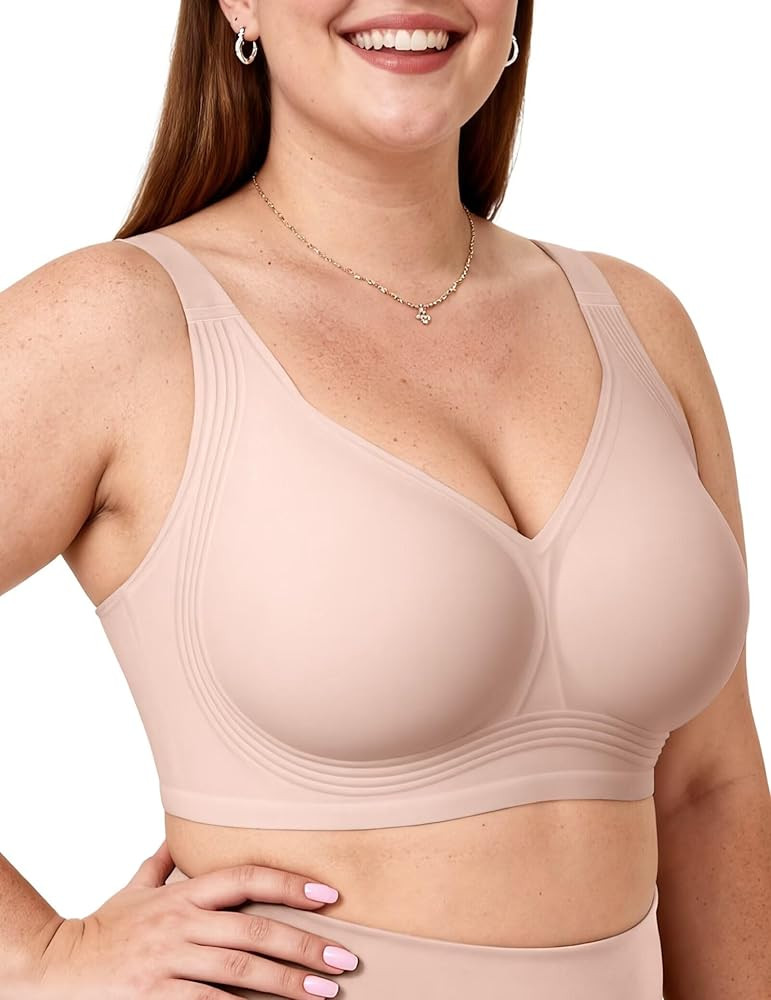 Vertvie Jelly Bras for Women Plus Size Minimizer Soft Wireless Push Up Bra Full Supportive Older ... | Amazon (US)