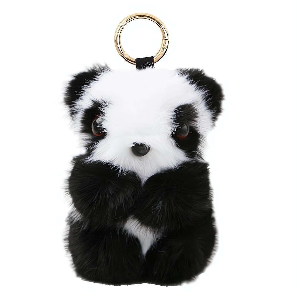 1Pcs Charming Panda Keychain Plush Soft Imitation Mink Versatile Accessory for Keys Bags Accessor... | Amazon (US)