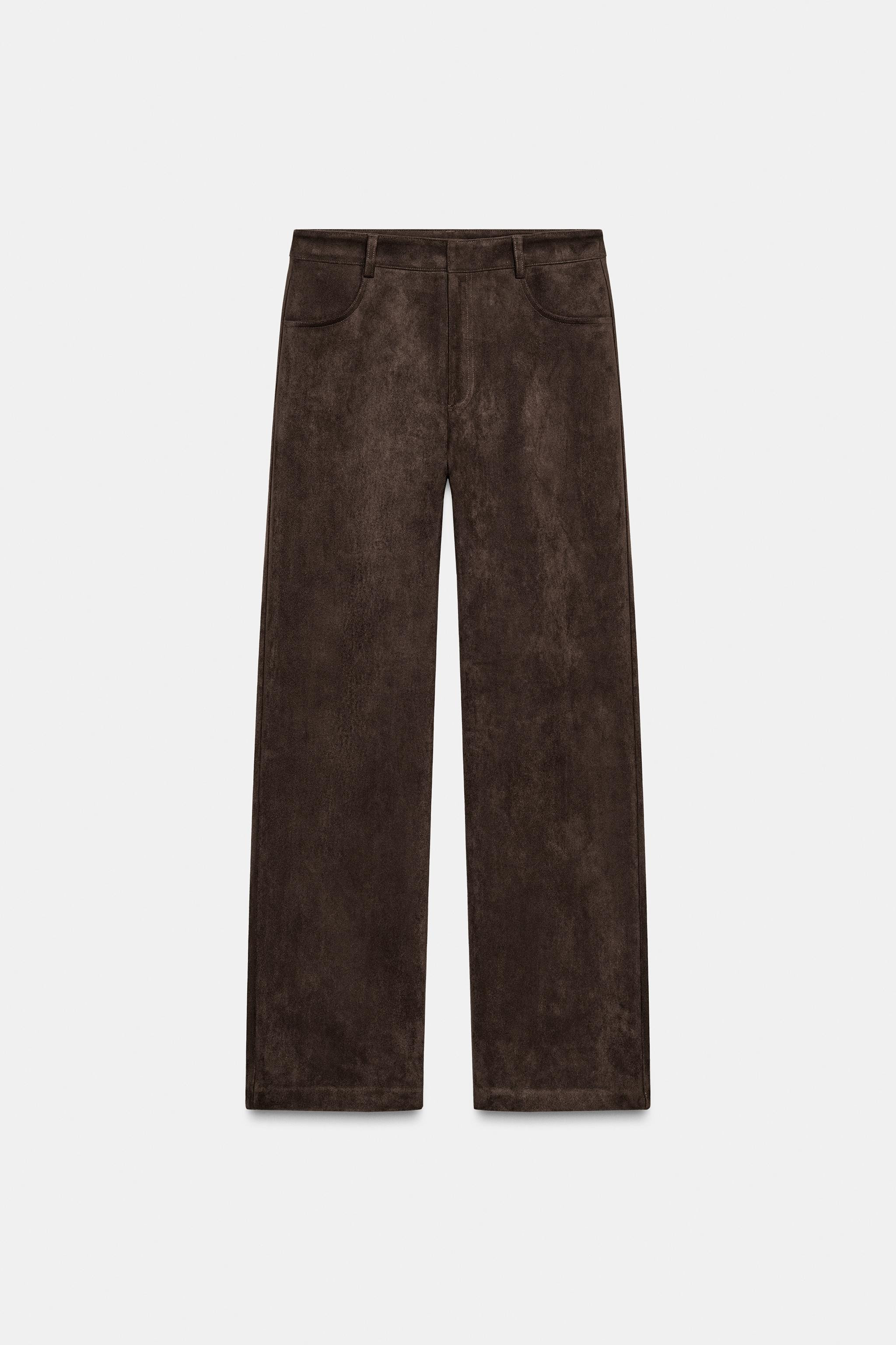 FAUX SUEDE TROUSERS | Zara UK