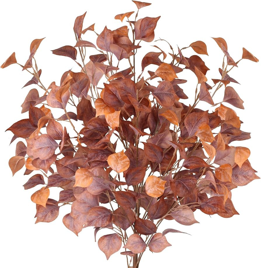 AILANDA 4Pcs Artificial Eucalyptus Branches 32Inch Silk Silver Dollar Eucalyptus Stems Fall Leave... | Amazon (US)