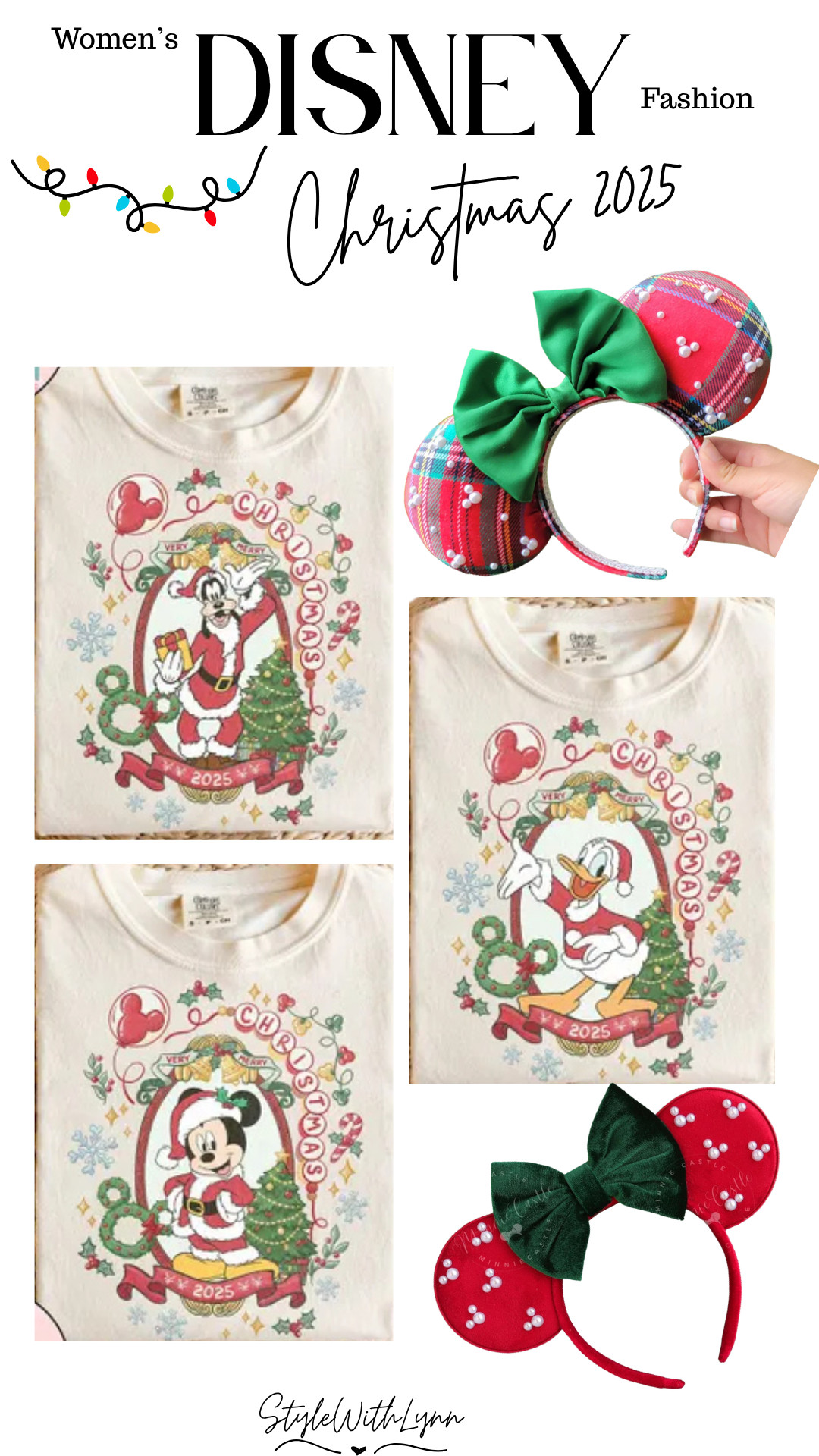 Disney Christmas 2025 is here! 🎄 Whether you’re headed to Magic Kingdom or snuggling up at home, these Women’s Disney Christmas shirts are perfect for celebrating in style. Pair them with festive Minnie Mouse holiday ears for the ultimate Disney World Christmas outfit! ❤️💚

🛍️ Shop the full look on my LTK: cozy tees, plaid Minnie ears, and all your Disney holiday fashion favorites.

#DisneyChristmasOutfit #DisneyWorldStyle #DisneyChristmas2025 #HolidayDisneyFashion #DisneyOutfitIdeas #DisneyTees #MinnieMouseEars #EtsyFinds

Disney inspired women’s outfits | Cute Disney park outfits | Disney trip outfits for women | Disney World outfit ideas for women | Disney vacation outfits for women | What to wear to Disney World women | Affordable Disney outfits women 

 #LTKHoliday #LTKSeasonal #LTKFindsUnder50