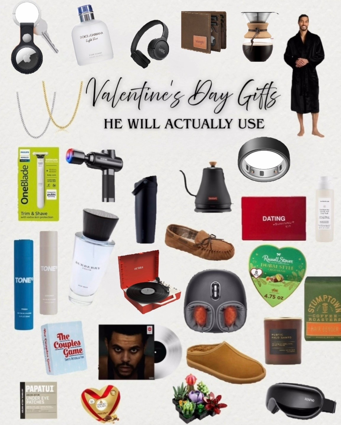 Gifts he will use & LOVE this Valentines Day ❤️ 
So many items under $20 & great deals!
Your gift guide for him, with still time to order 💌 

#LTKGiftGuide #LTKWomens

#LTKGifts #LTKUnder25 #LTKWomen #LTKMom #GiftsForHim #ValentinesDayGifts #ForHim #ValentinesGiftsForHim #Husband #Boyfriend #LastMinuteGifts #FastShipping #DateNight #DateNightIdeas #Under20 #Slippers #Grooming #Coffee #Electronics #Massage #Record #OuraRing #Apple #Candles #MensFashion #ForMen #Dad #Son #Under10 #AmazonFinds #Garage #Tools #TargetDeals #FindsUnder10 #LastMinuteGifts #Music #DateNight

#LTKSaleAlert #LTKValentine #LTKmomlife #LTKMens