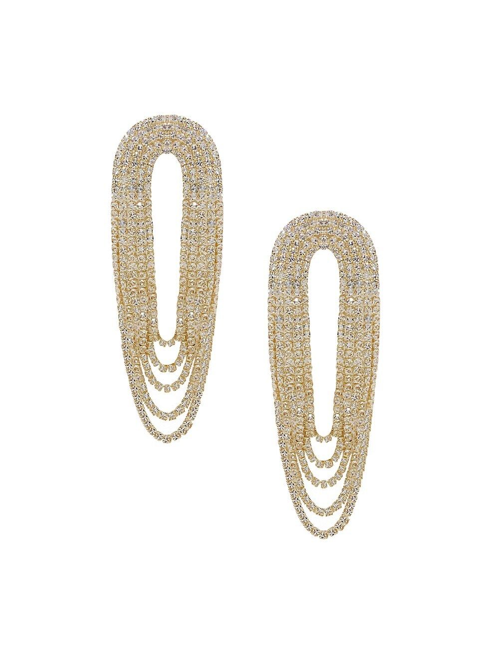 Crystal Drape 18K Gold-Plated Fringe Earrings | Saks Fifth Avenue