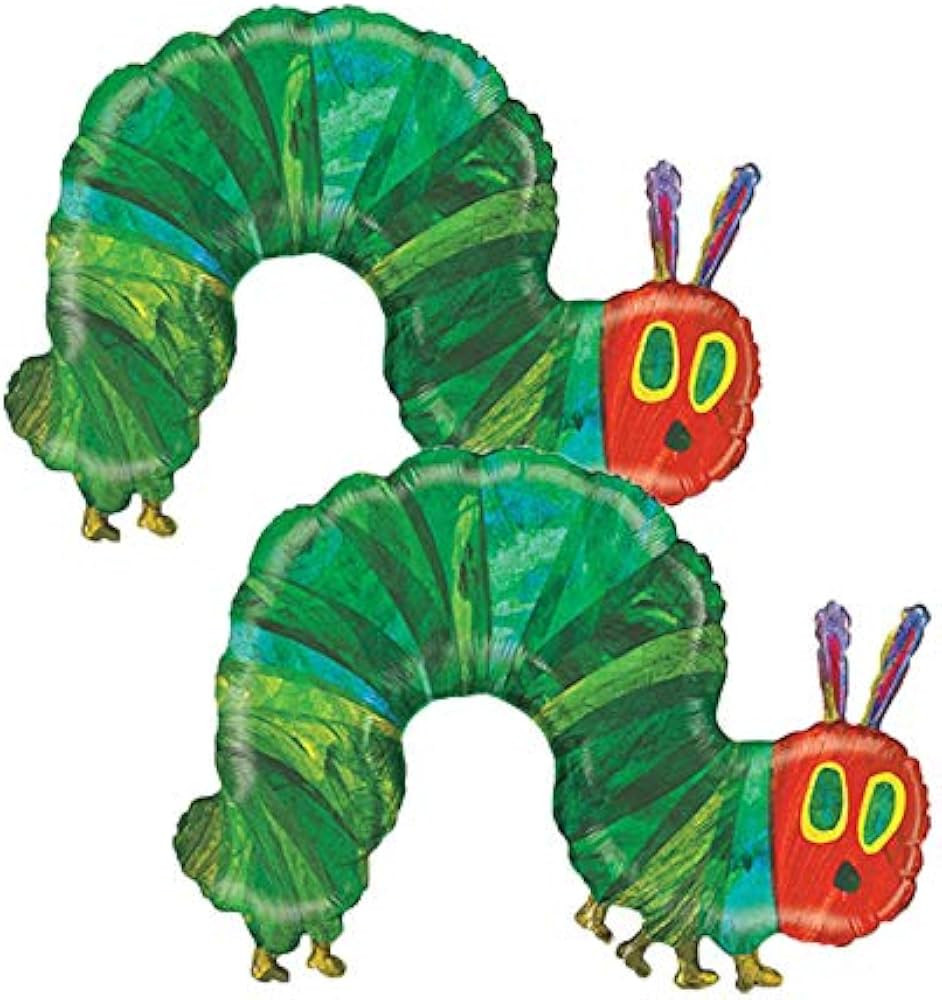 Set of 2 The Very Hungry Caterpillar Eric Carle Jumbo 36" Foil Party Balloons | Amazon (US)