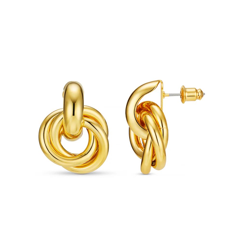 Statement Interlocking Earrings - Gold | Orelia