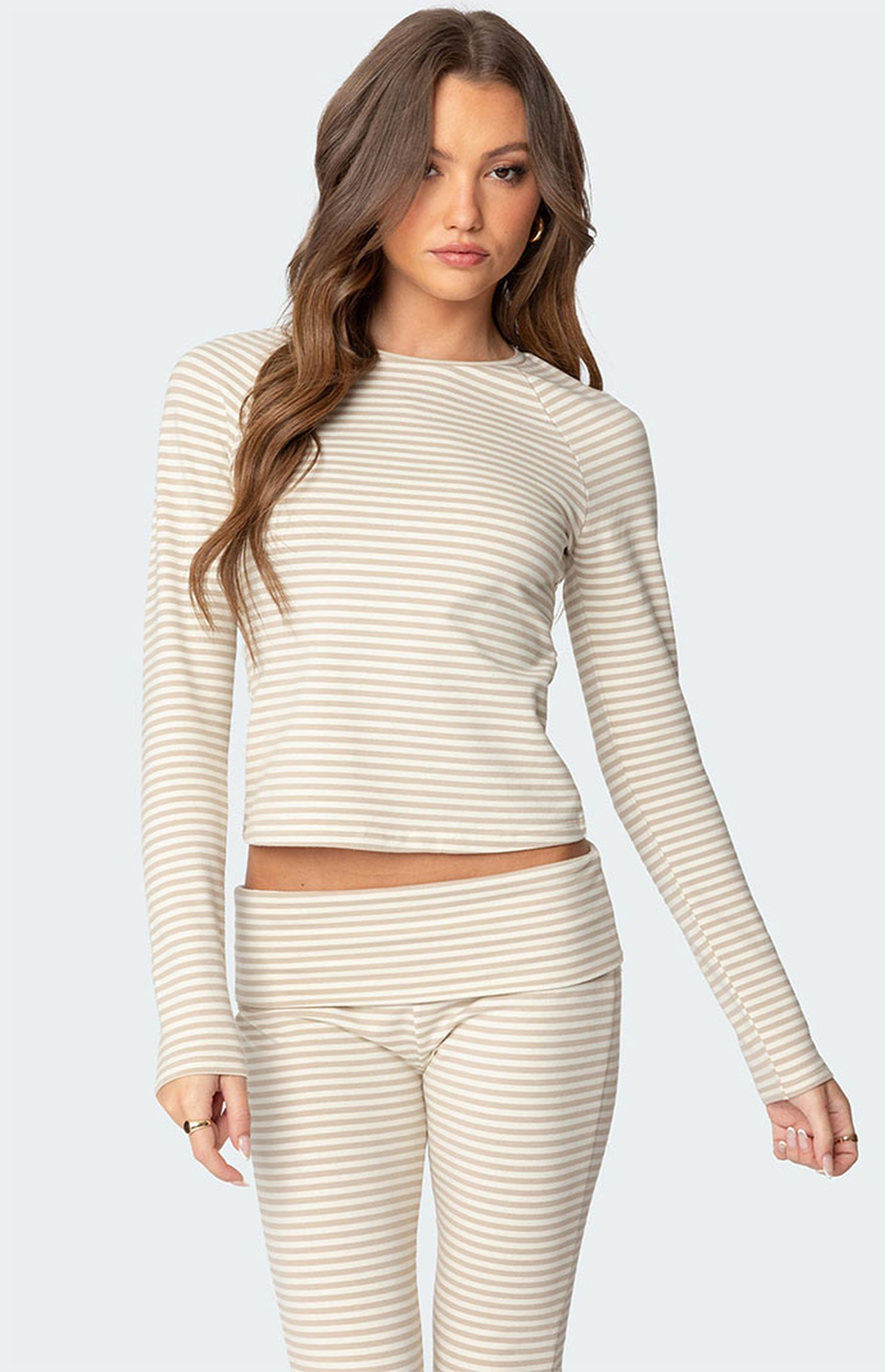Edikted Kaeli Stripey Long Sleeve T-shirt | PacSun