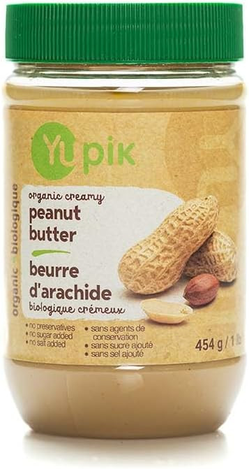 Yupik Organic Peanut Butter, 454 g, Kosher, Gluten-Free, Non-GMO, Vegan, All Natural Creamy Nut B... | Amazon (CA)
