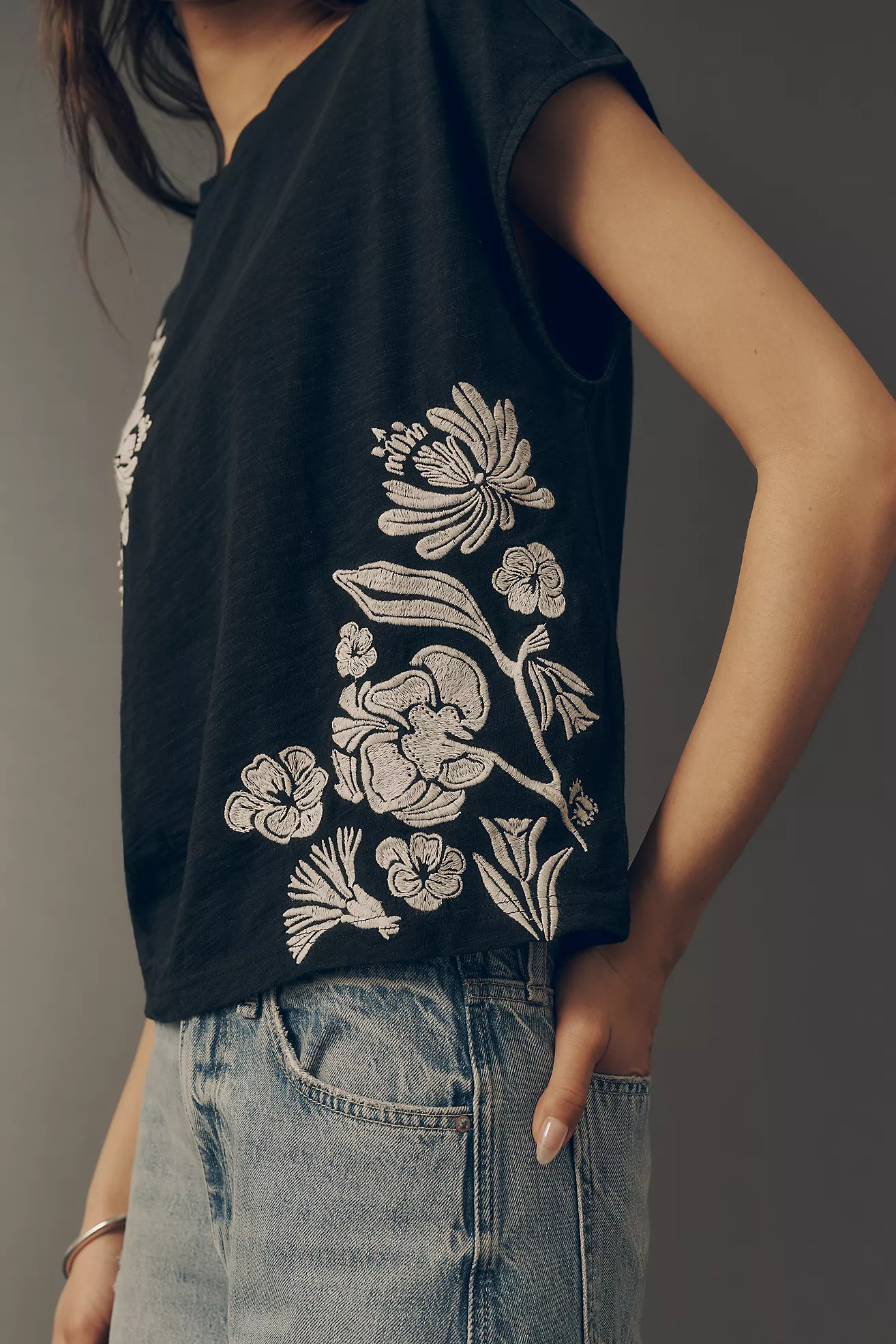 By Anthropologie Embroidered Topanga Tee | Anthropologie (US)