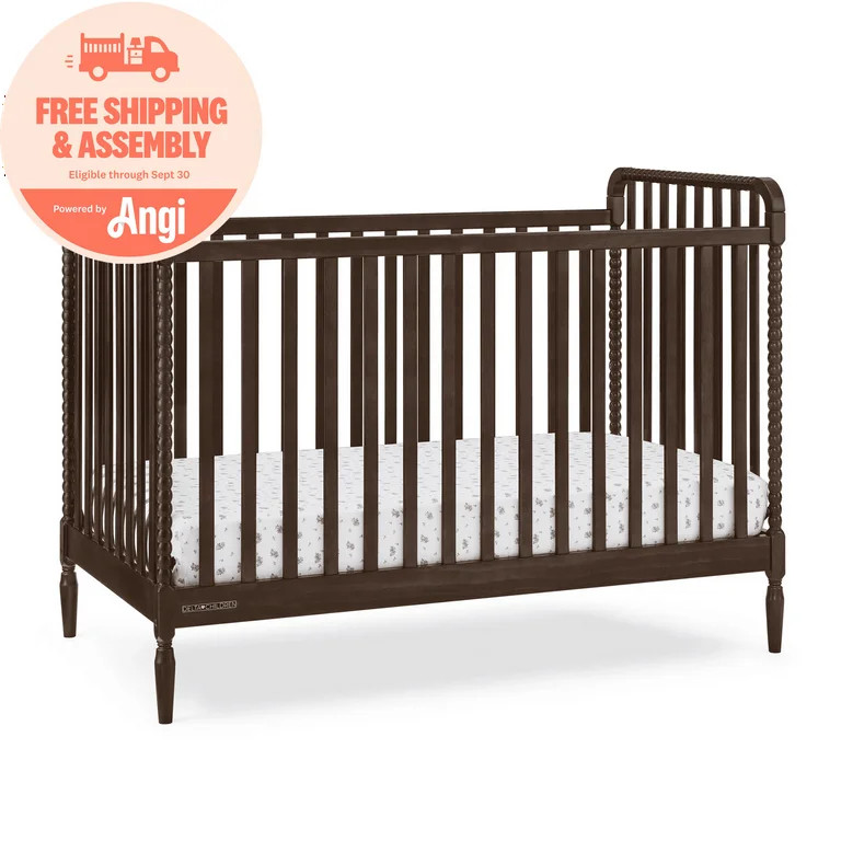 Delta Children Lily 4-in-1 Convertible Crib - Greenguard Gold Certified, Walnut Espresso | Walmart (US)