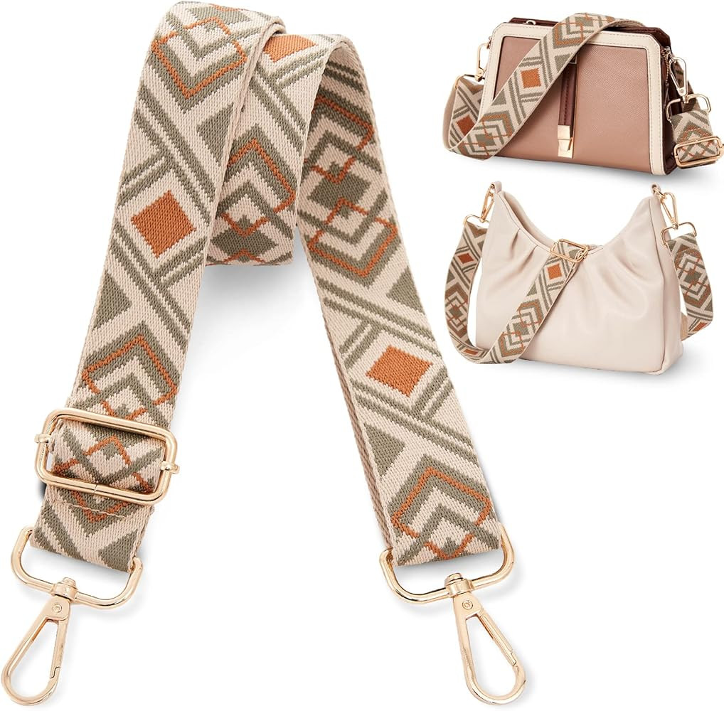 LIVACASA Adjustable Purse Strap Replacement for Women, 1.5" Wide Crossbody Shoulder Strap Boho Ha... | Amazon (US)