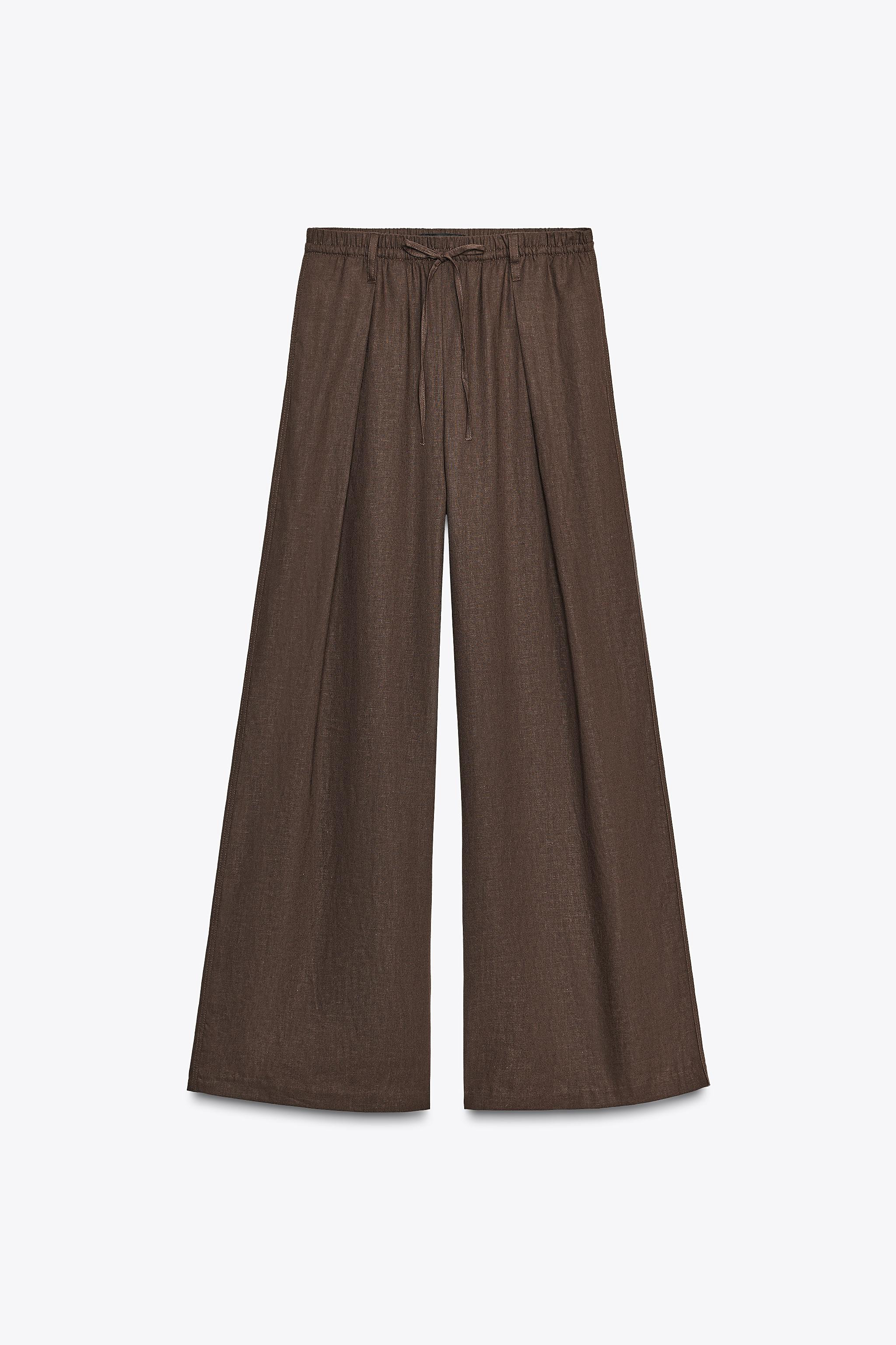 LINEN BLEND TROUSERS | Zara UK