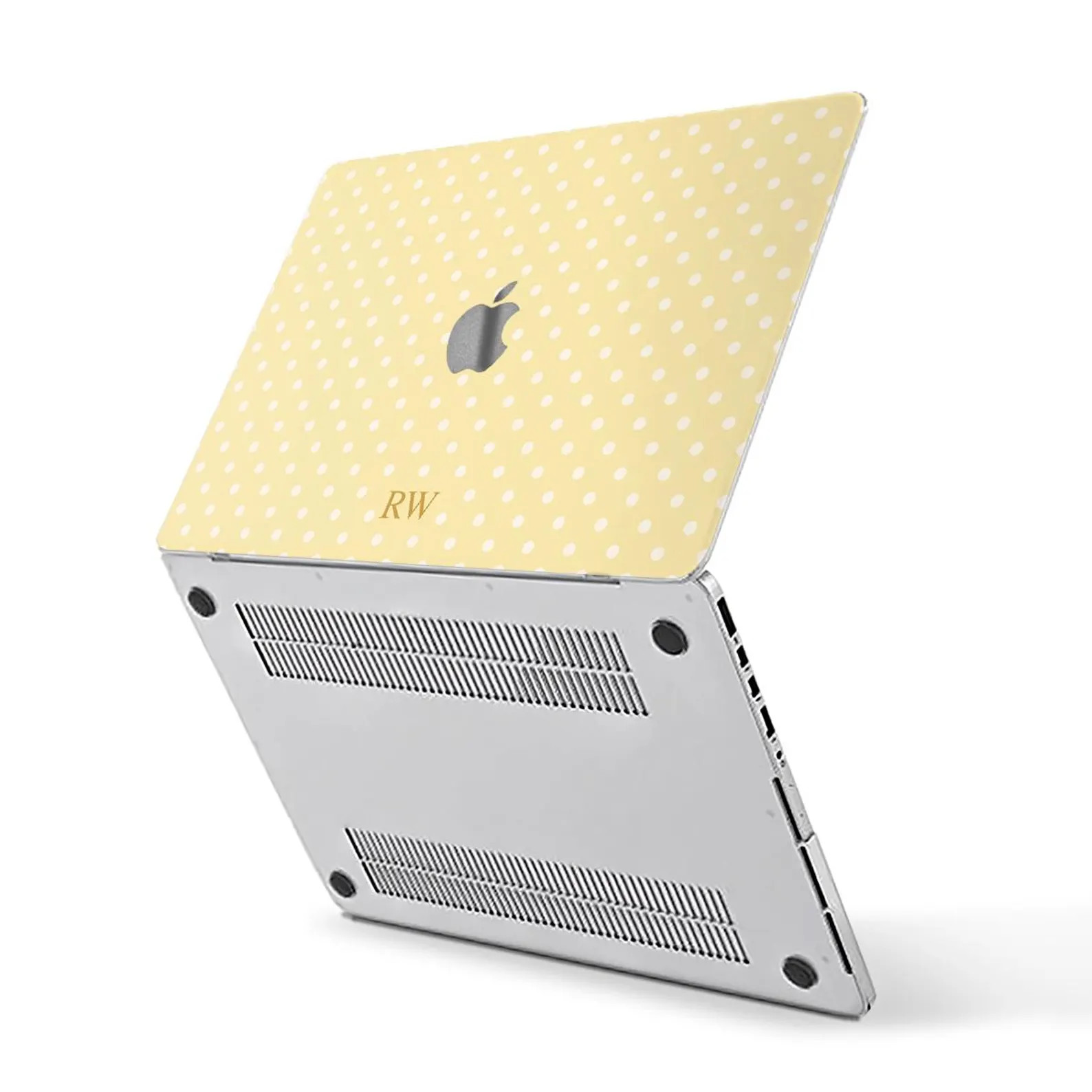 Initials MacBook case Aesthetic personalized yellow MacBook Air 13 15 M2 M3 M4 Pro 13 14 16 Custo... | Etsy (Global)