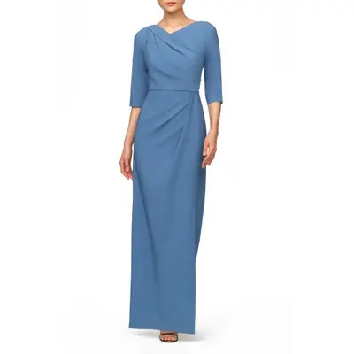 Kay Unger Margerite Column Gown in Ink at Nordstrom, Size 6 | Nordstrom