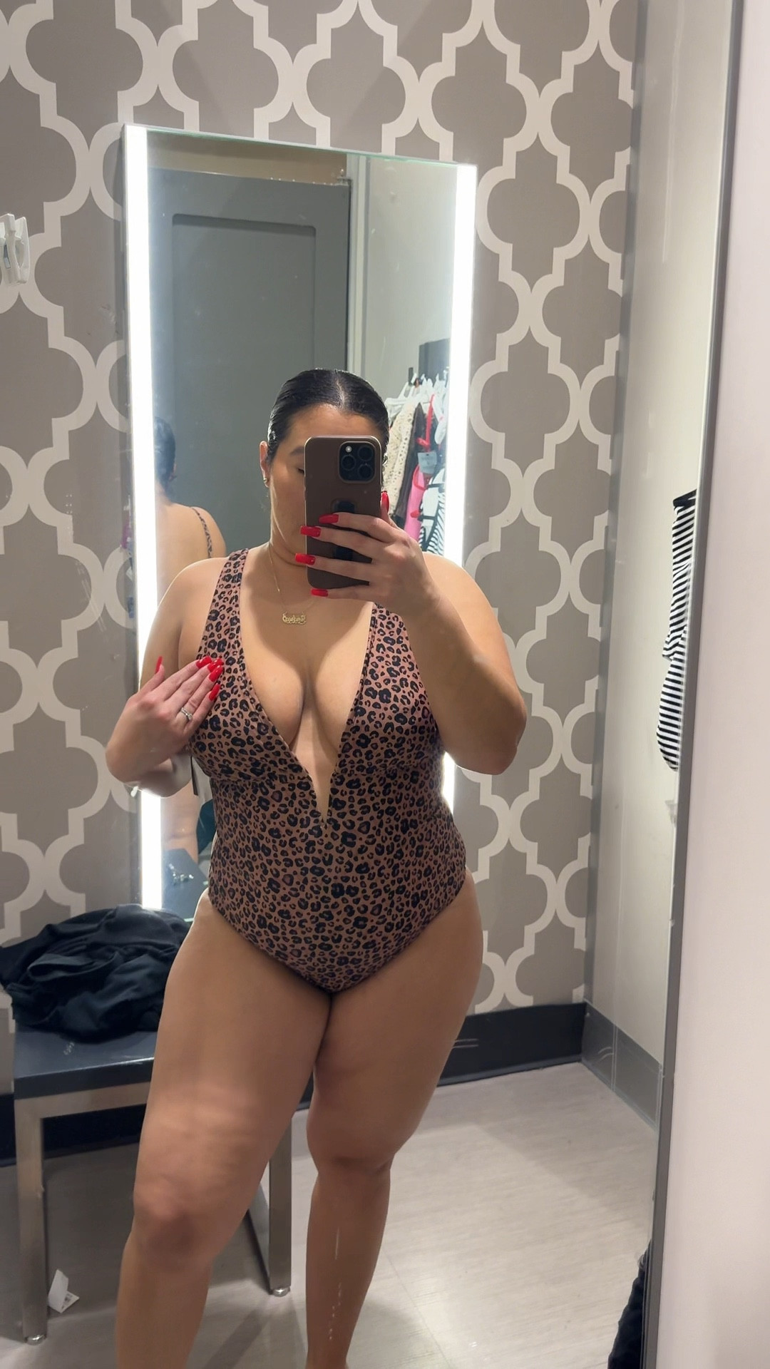 Resort wear 
Vacation outfit 
Midsize outfit 
Curvy outfit 
One piece swimsuit 
Swimwear 
Swimsuits
Timmy flattering swimsuit 
Target finds 
Watch now 

Size - large for both 

#LTKMidsize #LTKWatchNow #LTKSwim