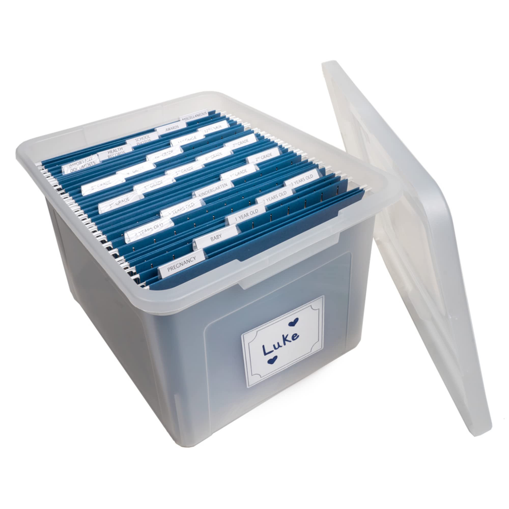 Kid's Craft Memory Keepsake Organizer Box - Clear Storage Latching Bin with Hanging File Folders ... | Amazon (US)