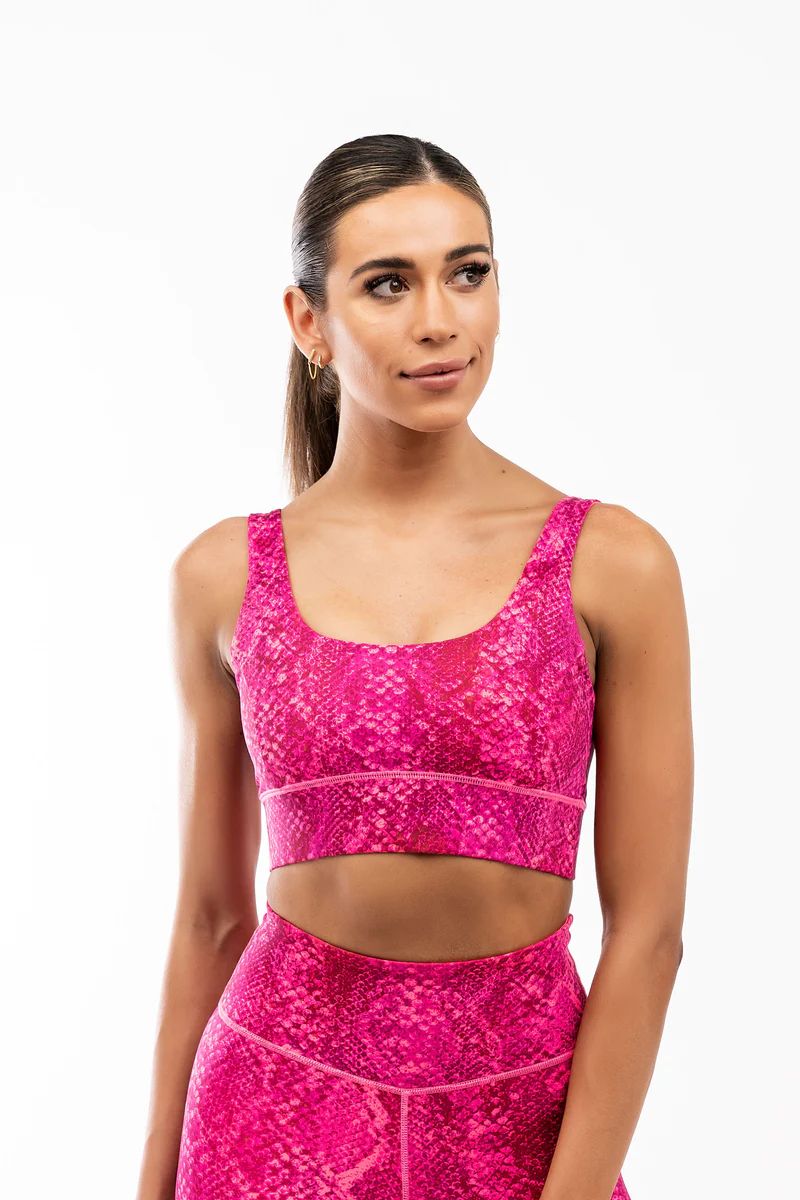 Power Bra - Knockout Pink Snake | IVL COLLECTIVE