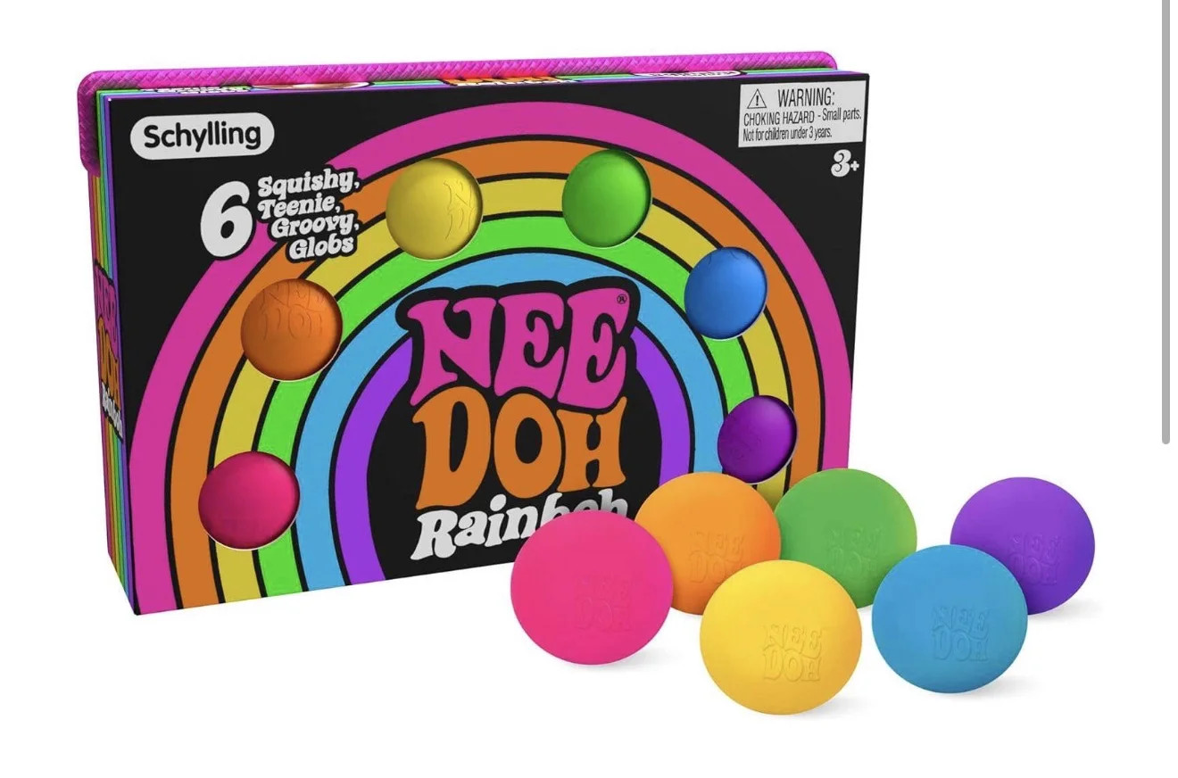 nee doh teenie rainboh 1.5 - inch small stress ball 6 pack, multiple colors | Walmart (US)