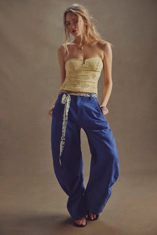 Spotlight Structured Twill Barrel Trousers | Free People (Global - UK&FR Excluded)
