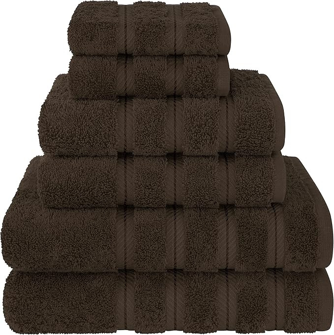 American Soft Linen Luxury 6 Piece Towel Set, 2 Bath Towels 2 Hand Towels 2 Washcloths, 100% Cott... | Amazon (US)