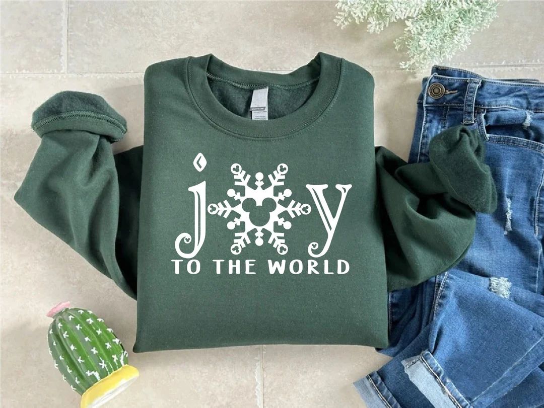 Joy to the World Disney Sweatshirt, Mickey Mouse Shirt, Disney Christmas Tee, Disney Trip Gifts, ... | Etsy (US)