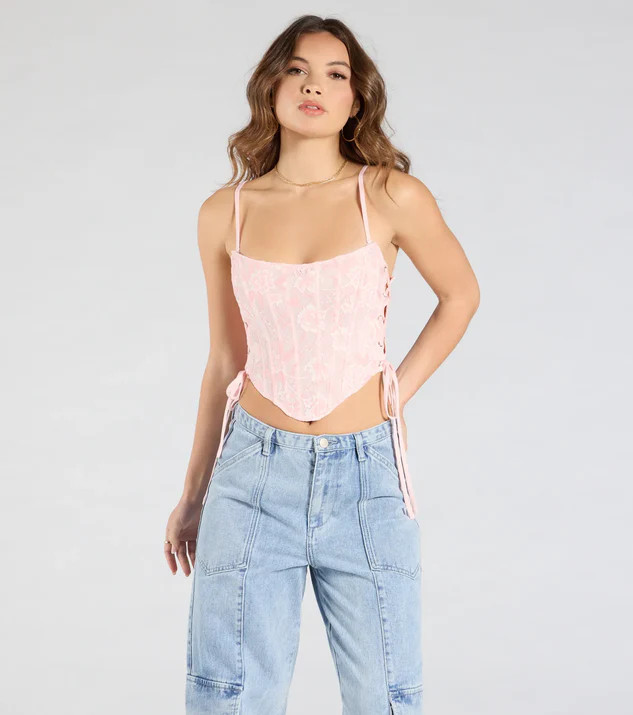 Swoon-Worthy Babe Lace-Up Corset Top | Windsor Stores
