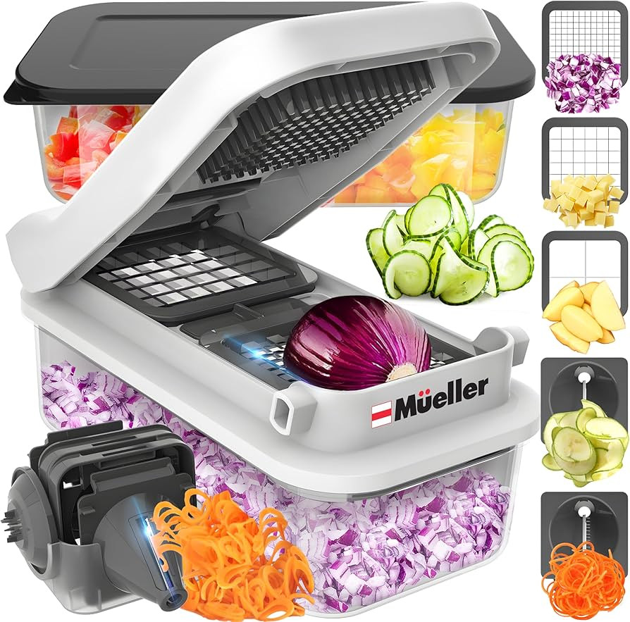 Mueller Pro-Series V Blade Vegetable Chopper, Onion Chopper, Egg Slicer, Spiralizer, Dicer, Food ... | Amazon (US)