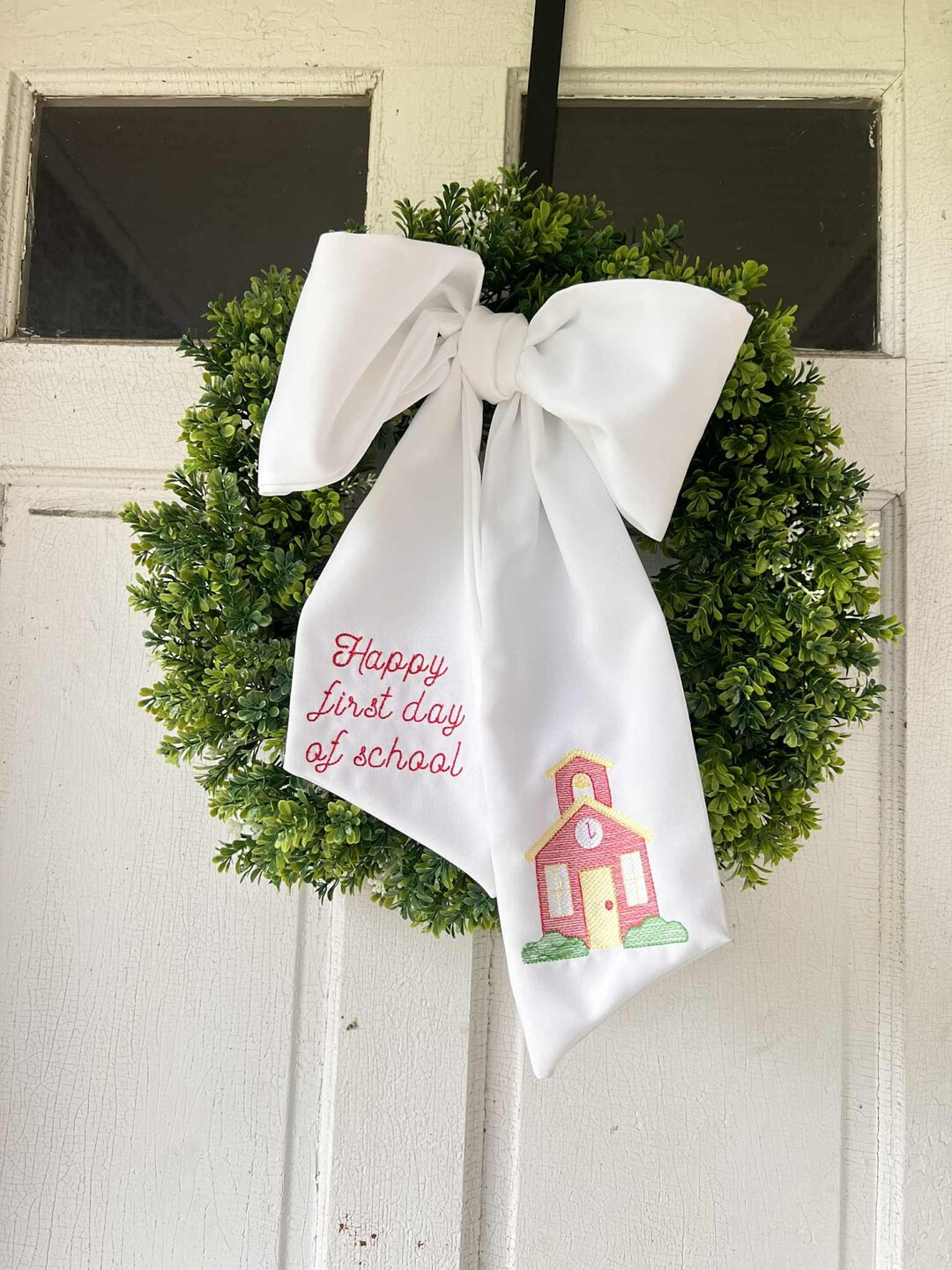 Back to School Wreath Sash Teacher Room Decor Doorpersonalized First Day of School Sash Front Doo... | Etsy (US)