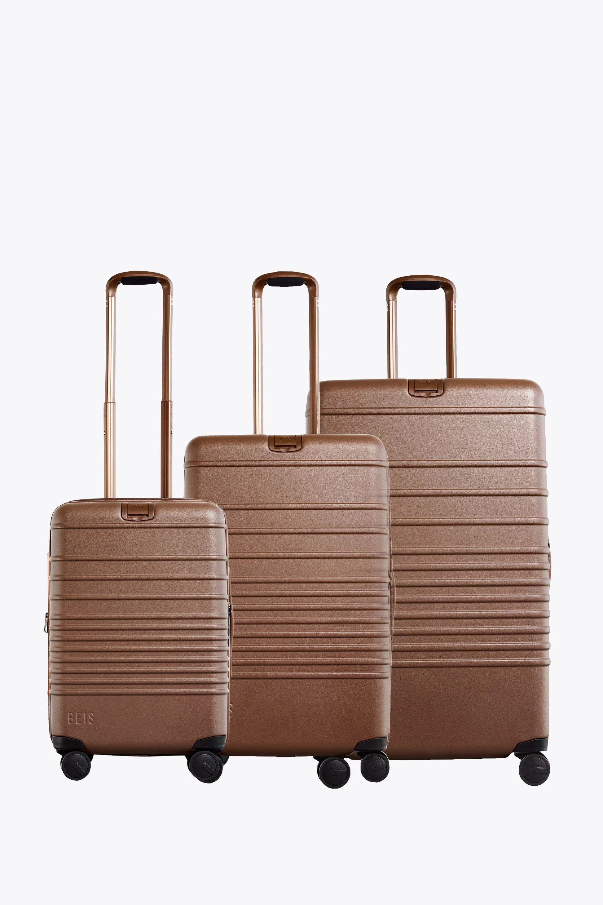 BÉIS 'The 3 Piece Luggage Set' in Maple - 3 Piece Hard Shell Luggage Set | BEIS