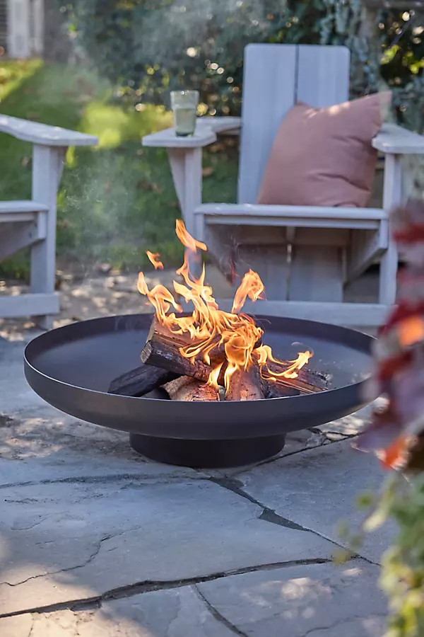 Weathering Steel Round Bowl Fire Pit | Anthropologie (US)