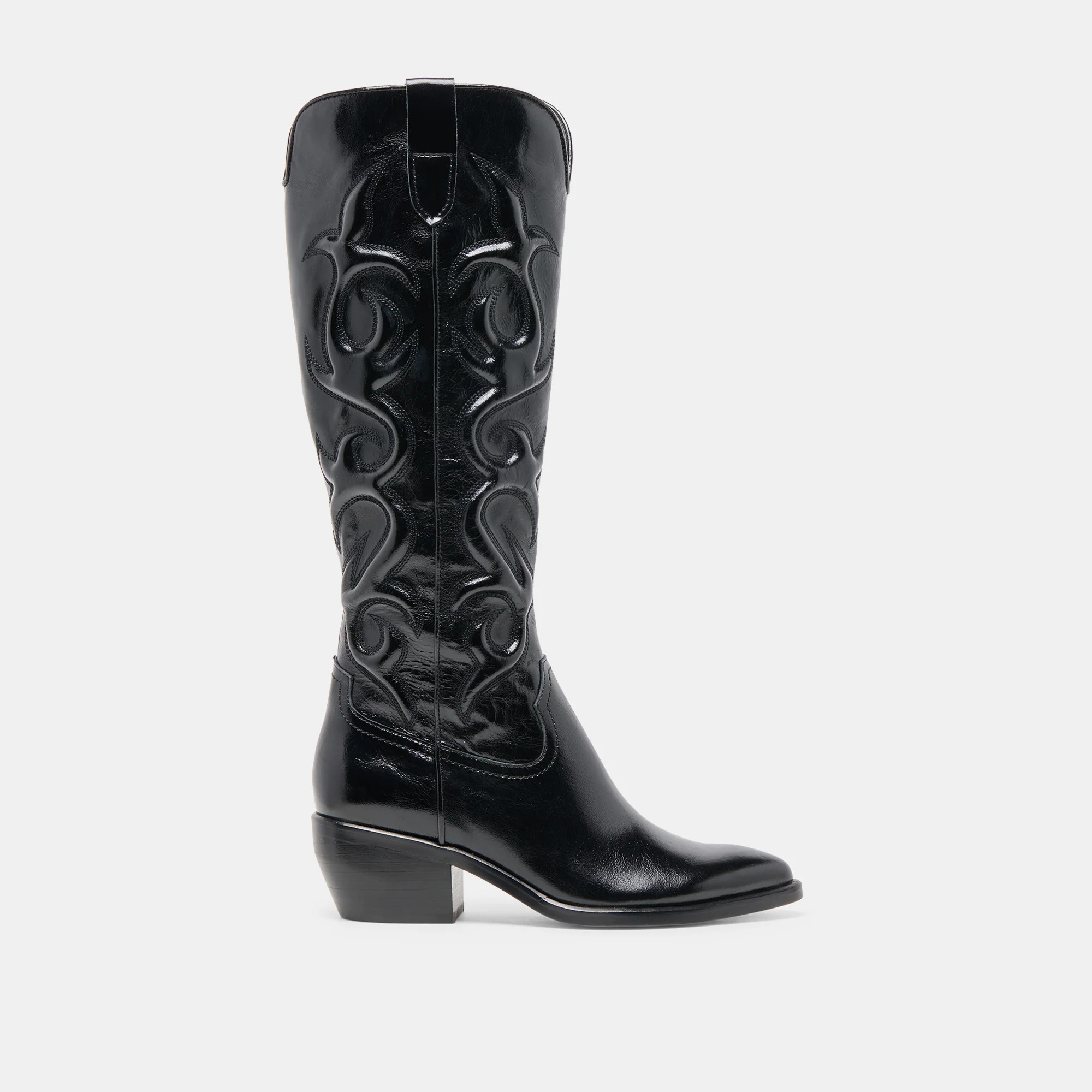 Mirla Black Leather Extra Wide Calf Boots | Dolce Vita | DolceVita.com