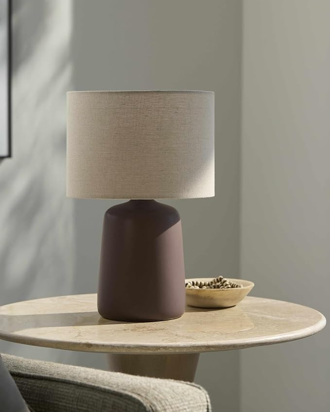 BoutiqueRugs Chiquimula Contemporary Geometric Ceramic Bedside Table Lamp for Bedroom Nightstand ... | Amazon (US)