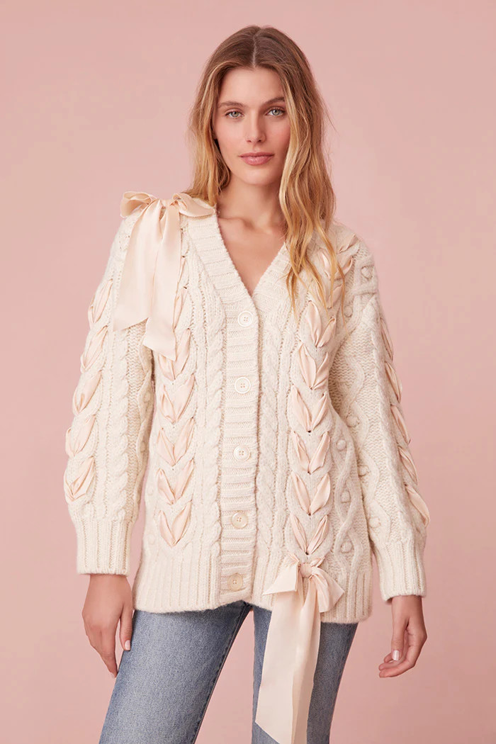 Kassius Ribbon Cardigan | LOVESHACKFANCY