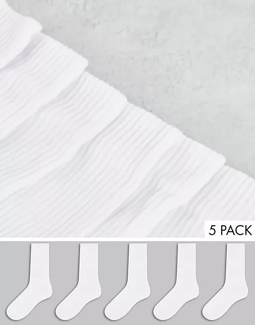 ASOS DESIGN 5 pack sport socks in white save | ASOS | ASOS (Global)