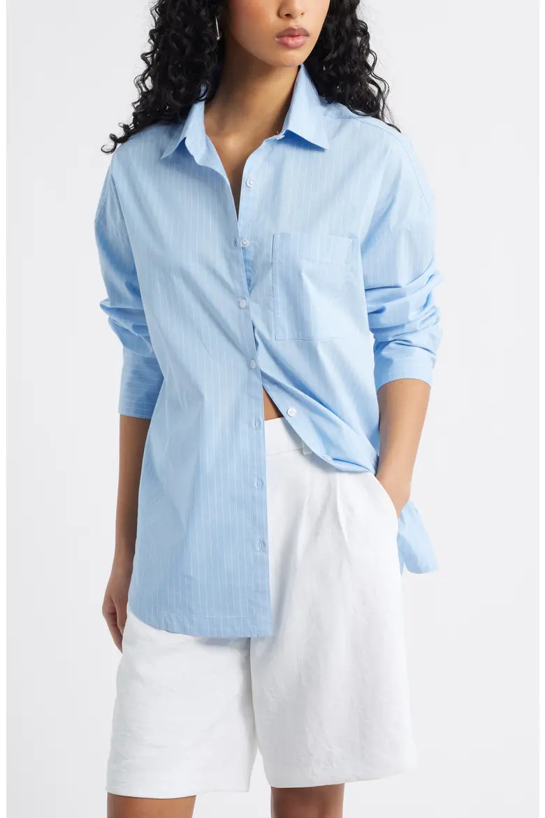 Oversize Poplin Button-Up Shirt (Women) | Nordstrom | Nordstrom