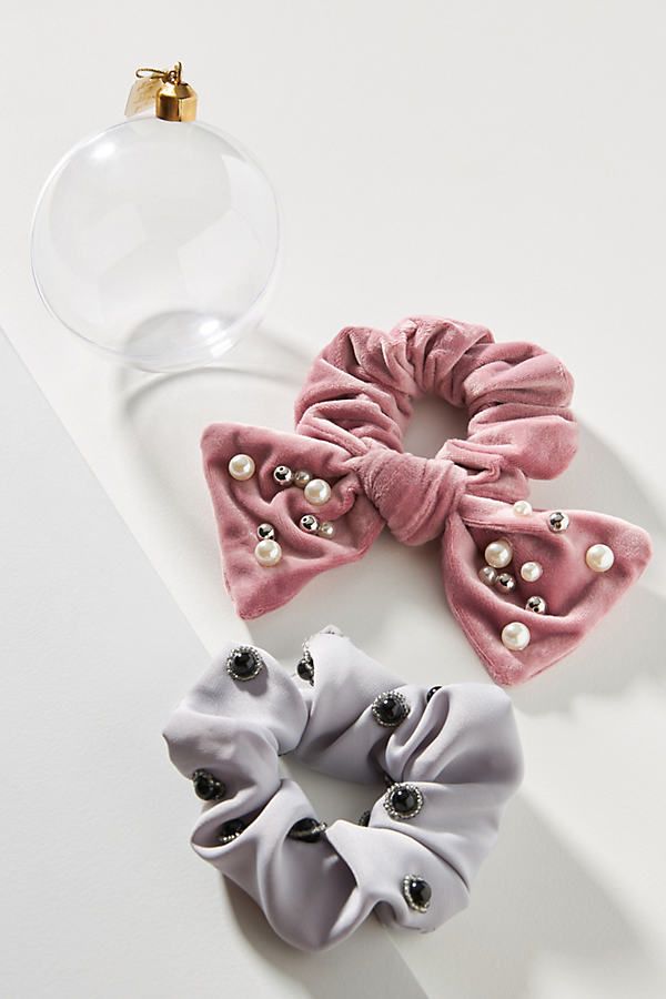 Holiday Ornament Scrunchie Set By Anthropologie in Pink | Anthropologie (US)