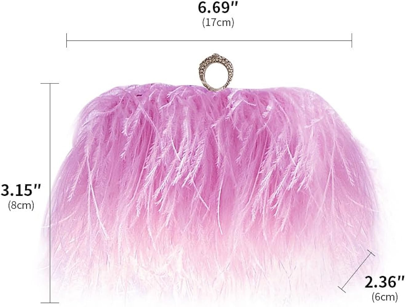 Women Natural Ostrich Feather Vintage Purse Evening Bag Glitter Purse Women's Evening Handbags Pa... | Amazon (US)