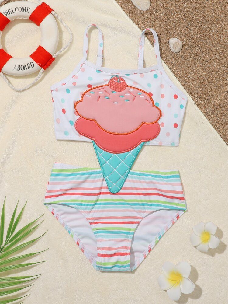 Toddler Girls Striped One Piece Swimsuit | SHEIN