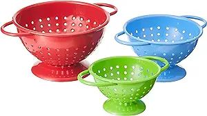 Prepworks by Progressive Powder-Coated Steel Colanders Set of 3 Sizes (¼, ½ and 1 cup) Red, Blu... | Amazon (US)