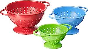 Prepworks by Progressive Powder-Coated Steel Colanders Set of 3 Sizes (¼, ½ and 1 cup) Red, Blu... | Amazon (US)