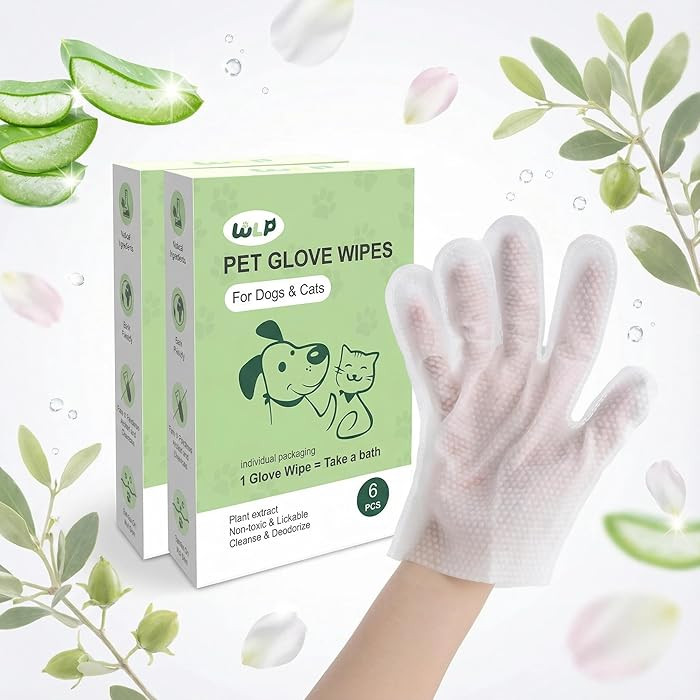 WLP Pet Glove Wipes for Dogs & Cats, Cleaning Deodorizing Hypoallergenic Hydrating Grooming Wipes... | Amazon (US)