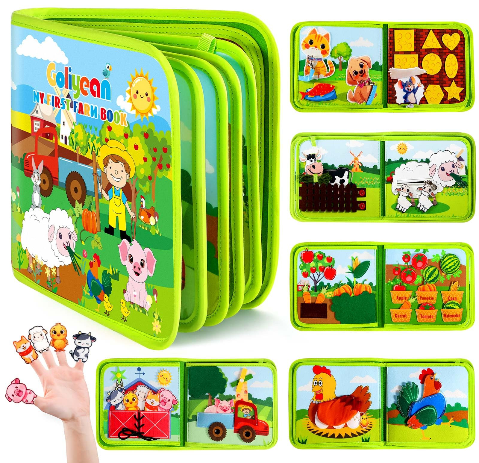 GOLIYEAN Busy Book for Toddlers 1-3, Montessori Toys for 1 Year Old Boy Girl Birthday Gifts, Busy... | Amazon (US)