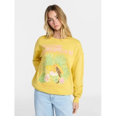 No Boundaries Graphic Crewneck Sweatshirt Women s and Women s Plus Sizes XXS-4X | Walmart (US)