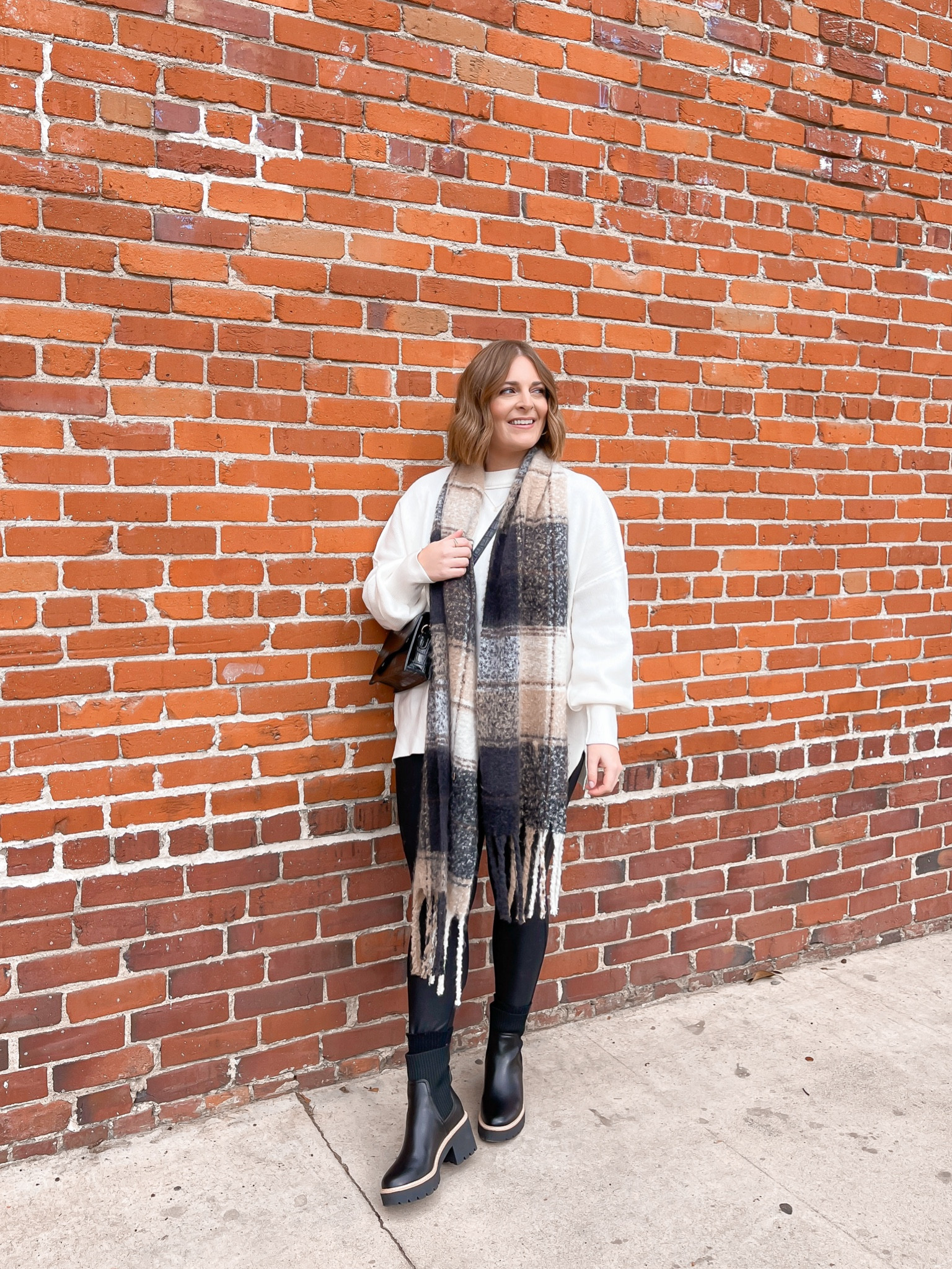 Winter outfit// wearing L in sweater and leggings
Boots tts 
Scarf Old Navy (linking similar)

#LTKfindsunder50 #LTKmidsize #LTKshoecrush